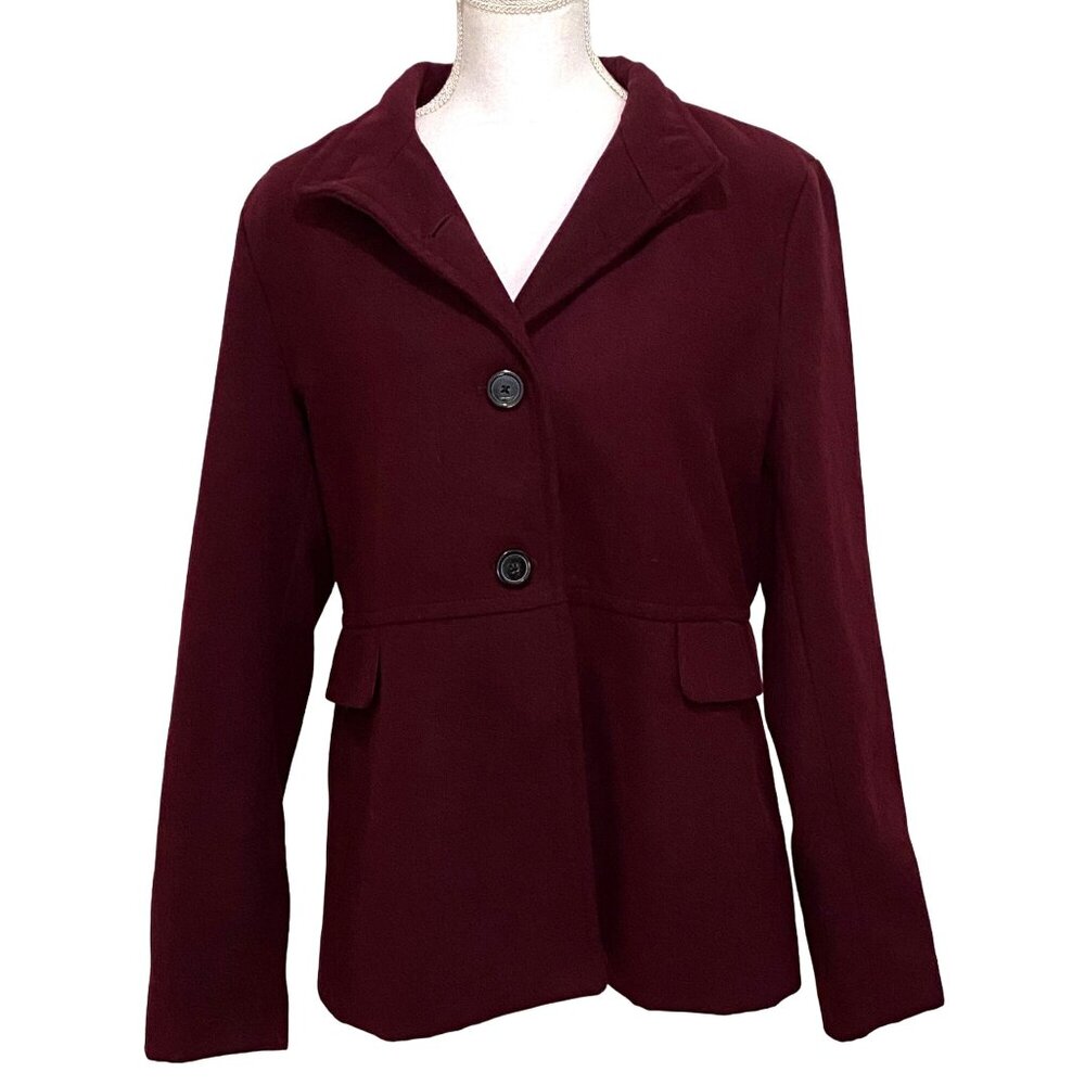 Vtg Y2K Old Navy Womens Blazer L Purple Two‎ Button Preppy Vibrant Dark Academia